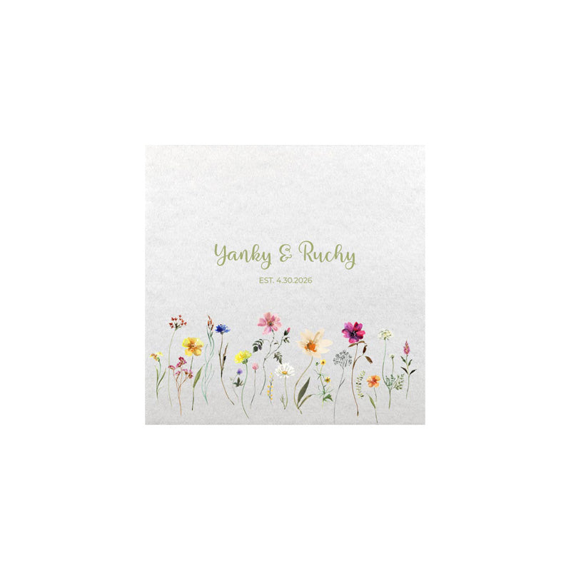 Wildflower Design Linen Type Cocktail Napkin
