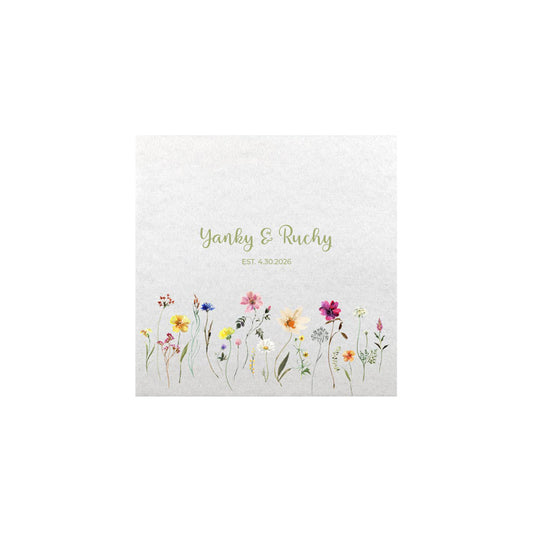 Wildflower Design Linen Type Cocktail Napkin