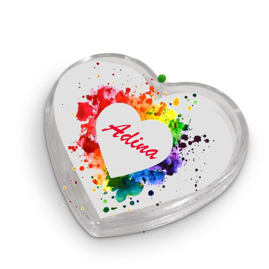 Paint Themed Acrylic Heart Personalized Favor Box