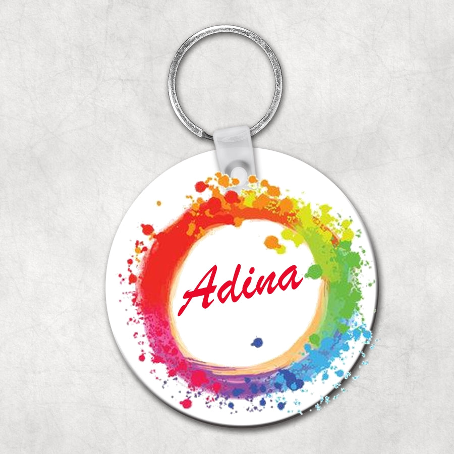 Paint Party Themed Personalized Keychain