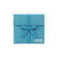 Cotton Upsherin Pouch with Herringbone Ribbon Tie, Blue