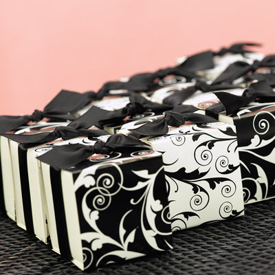 Reversible Wrap Favor Box Black & White 2x2 (Only 35 left in stock)