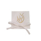 White Personalized Suede Pouch with Bow