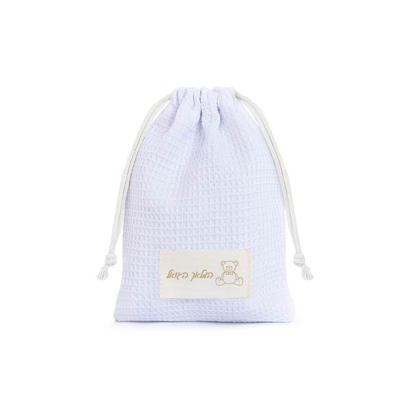 White Teddy Bear Design Waffle Weave Vachnacht Bag