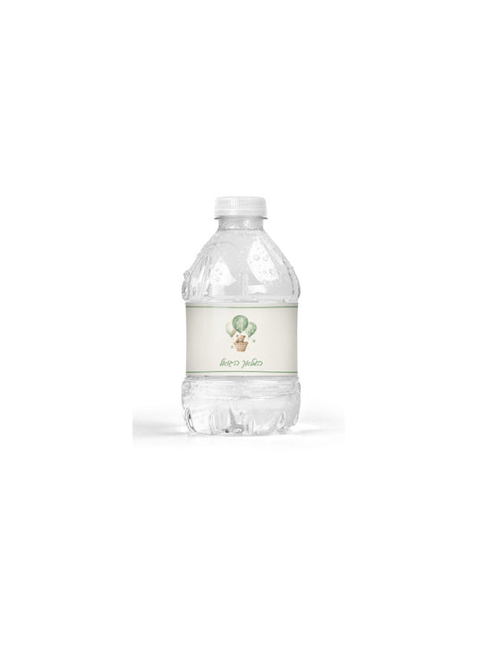 Baby Personalized 8 oz. Water Bottle Bear with Balloons Green