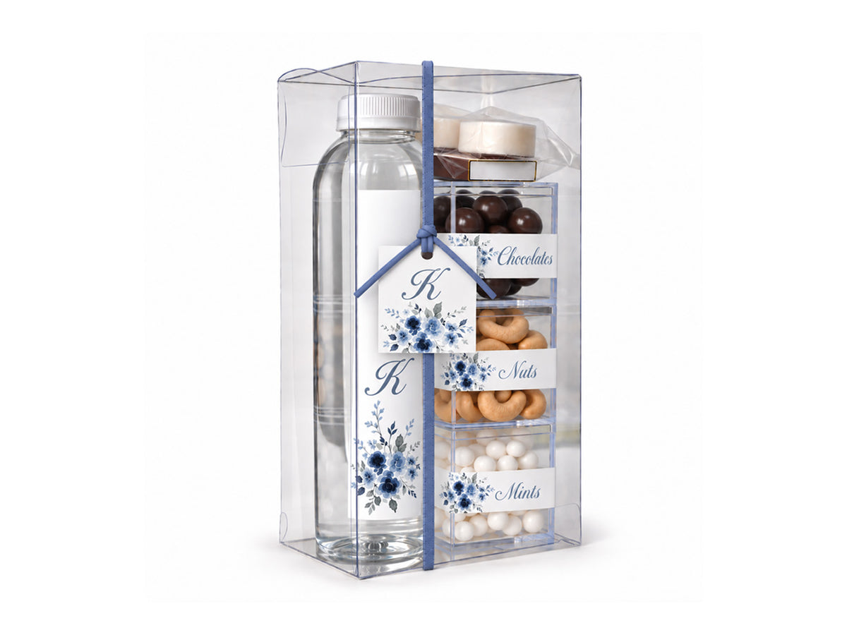 Blue Floral Plastic Welcome Box