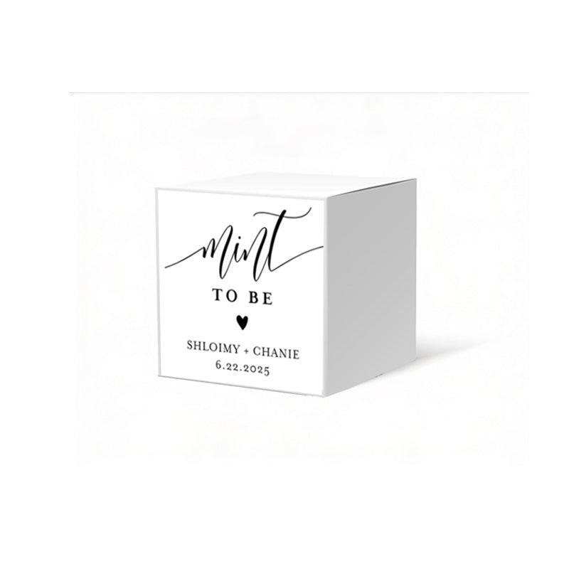 Mint to Be Favor Box, 2 x 2 inches, Colors Available. Optional matching ribbon.