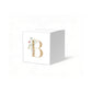 Floral Monogram Design Favor Box, 2 x 2 inches, Optional matching ribbon.