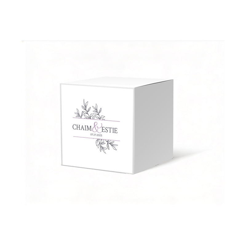 Leaf Design Favor Box, 2 x 2 inches, Colors Available. Optional matching ribbon.