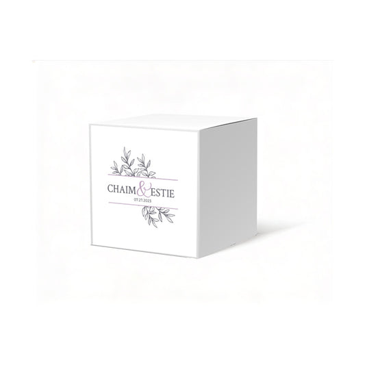 Leaf Design Favor Box, 2 x 2 inches, Colors Available. Optional matching ribbon.