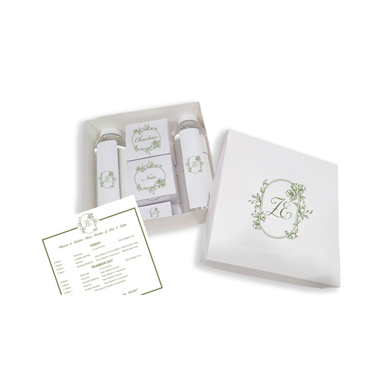 Floral Monogram Welcome Box, Available in the color of your choice.