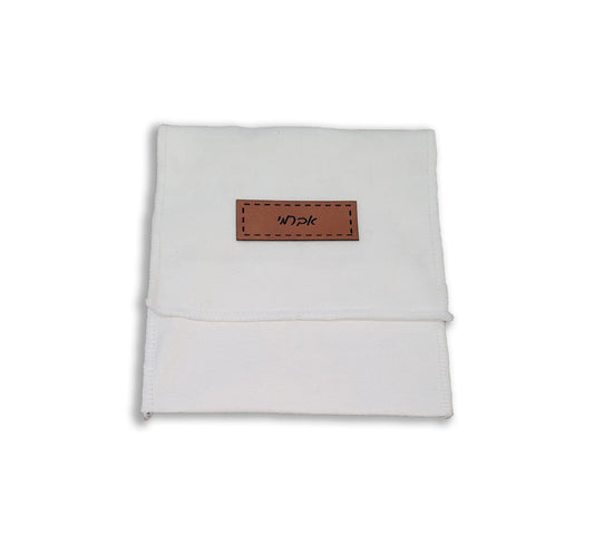White Cotton Upsherin Flap Pouch With Leather Tag (More colors available)