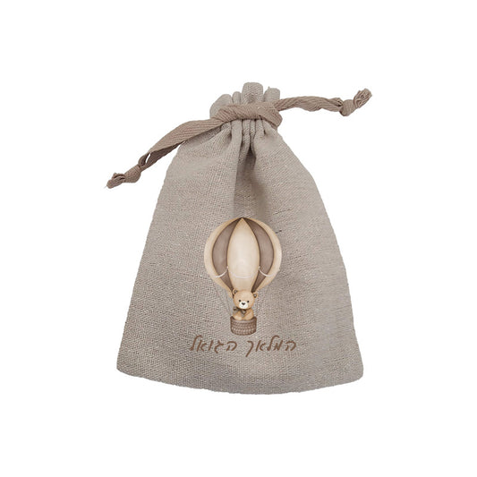 Personalized Woven Vachnacht Bag with Taupe Twill Drawstring
