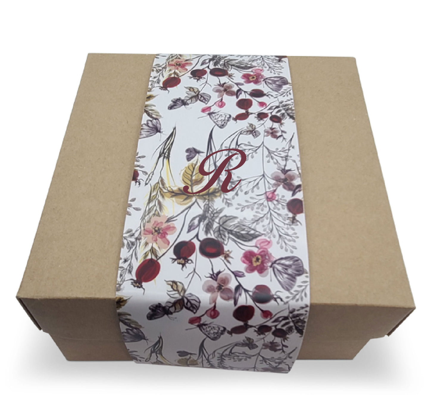 Kraft 6x6x3 Box with Personalized Wrap, More Colors Available