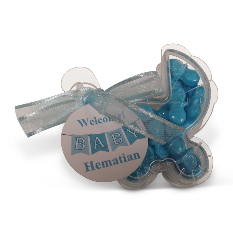 Personalized Acrylic Baby Carriage, ribbon included