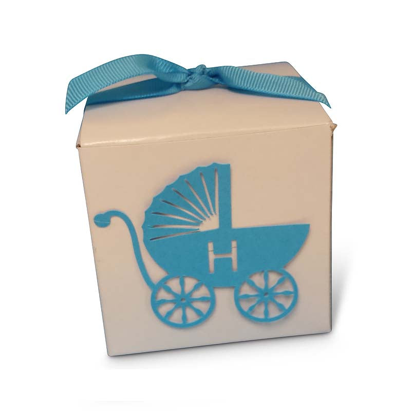 Lasercut Baby Carriage Vachnacht Peckel Box, (Ribbon Sold Separately) More colors available!