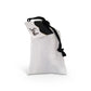 White Muslin Aufruf Bag with Black Drawstring & Optional Personalized Tag  "3x5"