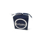 Navy Upsherin Box with Circle Lasercut tag with script name and optional cord.