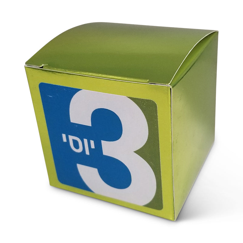 Tuck Top 3x3 Box with Modern Number Three Label