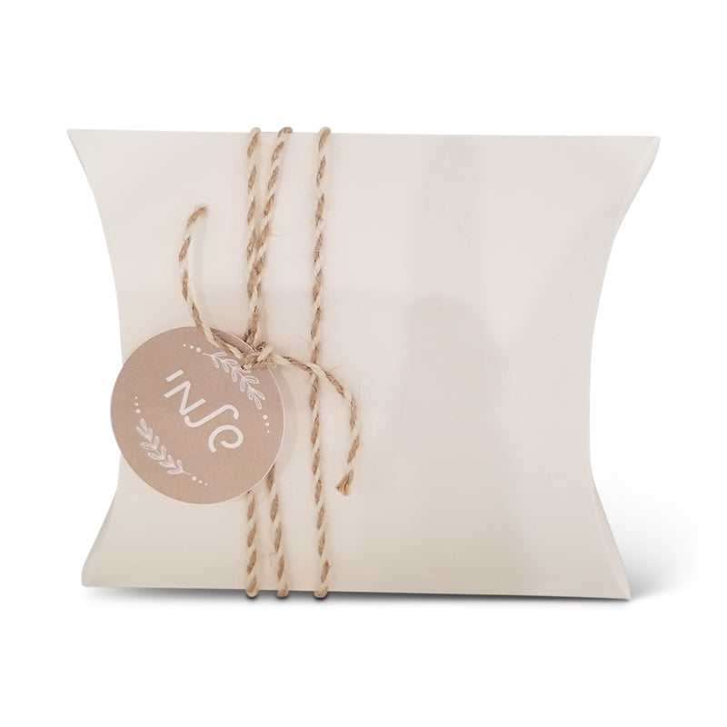 Pillow Box with Leaf Design Tag and Twine