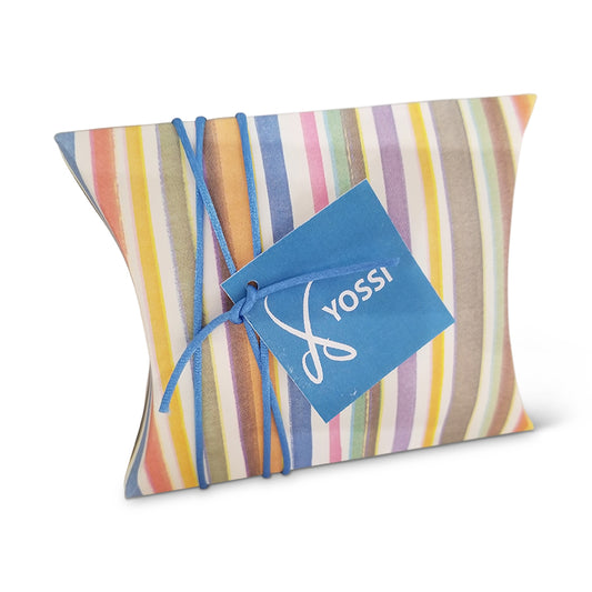 Multicolor Stripe Pillow Box with Tag & Cord
