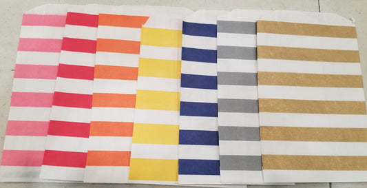 Horizontal Stripe Paper Goodie Bags