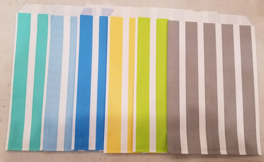 Vertical Stripe Paper Goodie Bags