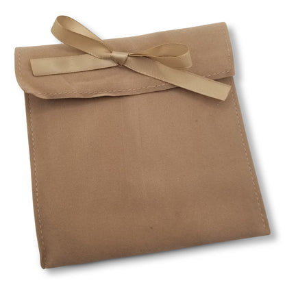 Upsherin Suede Pouch with Ribbon (Personalization not Included) (Only Tan & Camel Left, Limited Quantities)