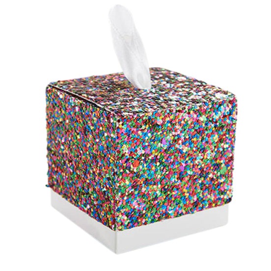 Multicolor Glitter Favor Box