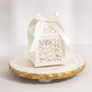 Cream Laser Cut Favor Box with Ribbon Tie, 12 pack (1 left in stock)