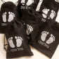 Black Suede Footprint Design Vachnacht Bag 4x6