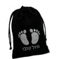 Black Suede Footprint Design Vachnacht Bag 4x6