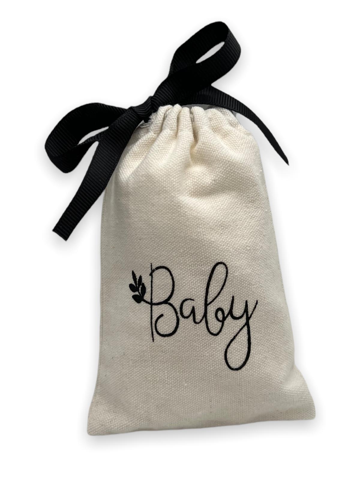 Baby Design Cotton Favor Bag with Leaf 4x6