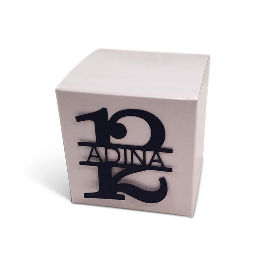 Number 12 Themed Personalized Bas Mitzvah Favor Box. Color Options Available
