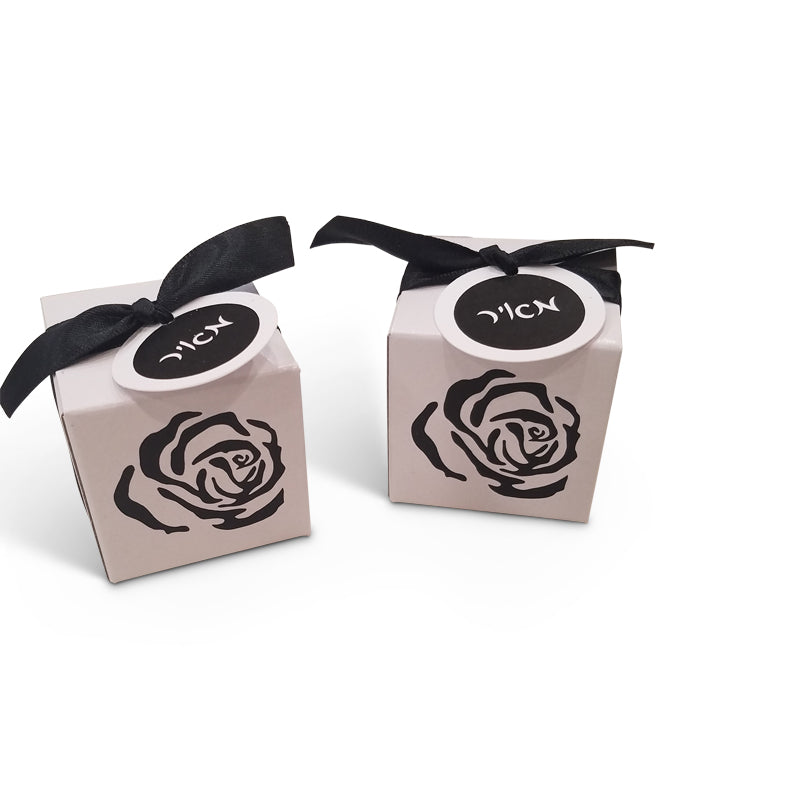 Lasercut Rose Favor Boxes, Includes Ribbon & Personalized Tag, Additional Colors Available