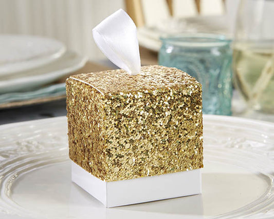 "All That Glitters" Gold Glitter Favor Box (Only 16 in Stock)