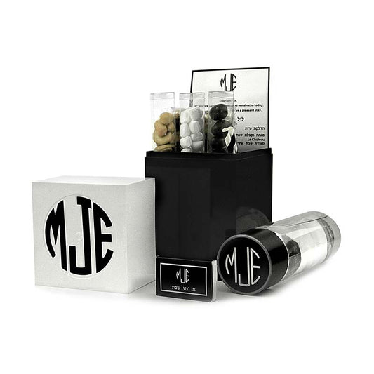 Monogrammed Black & White Acrylic Welcome Package
