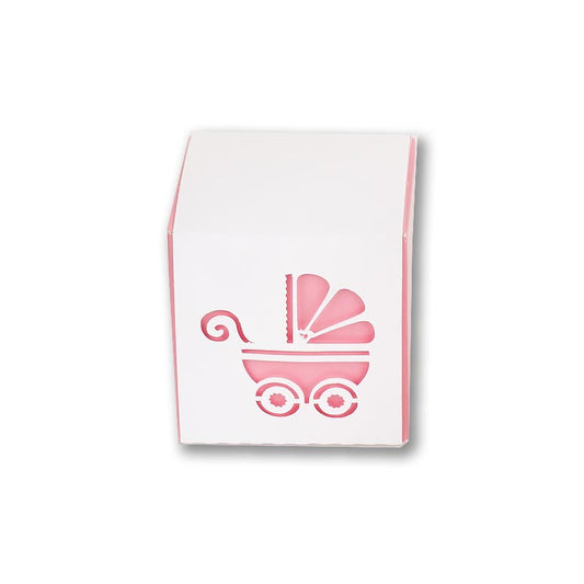 Baby Girl carriage wrap favor box
