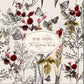 Vintage Burgundy Floral Purim Label or Tag