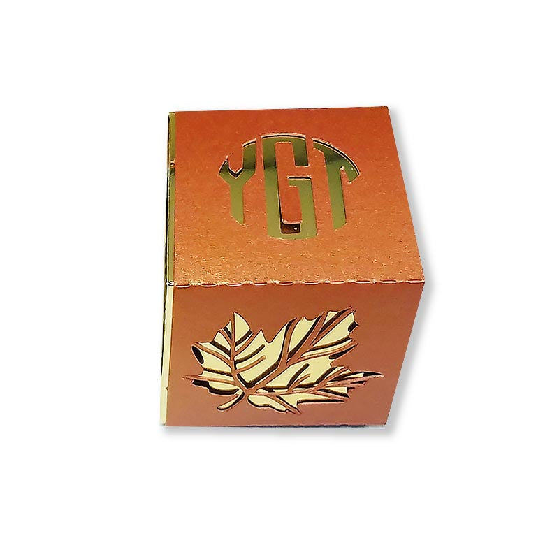 Monogrammed Lasercut Leaf Favor Boxes