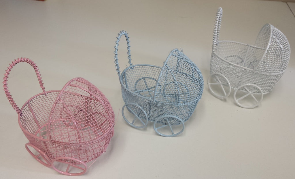 Mini Wire Baby Carriage Available in Pink Blue White limited stoc It s a Favor