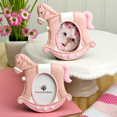 Pink rocking horse place card/photo frames