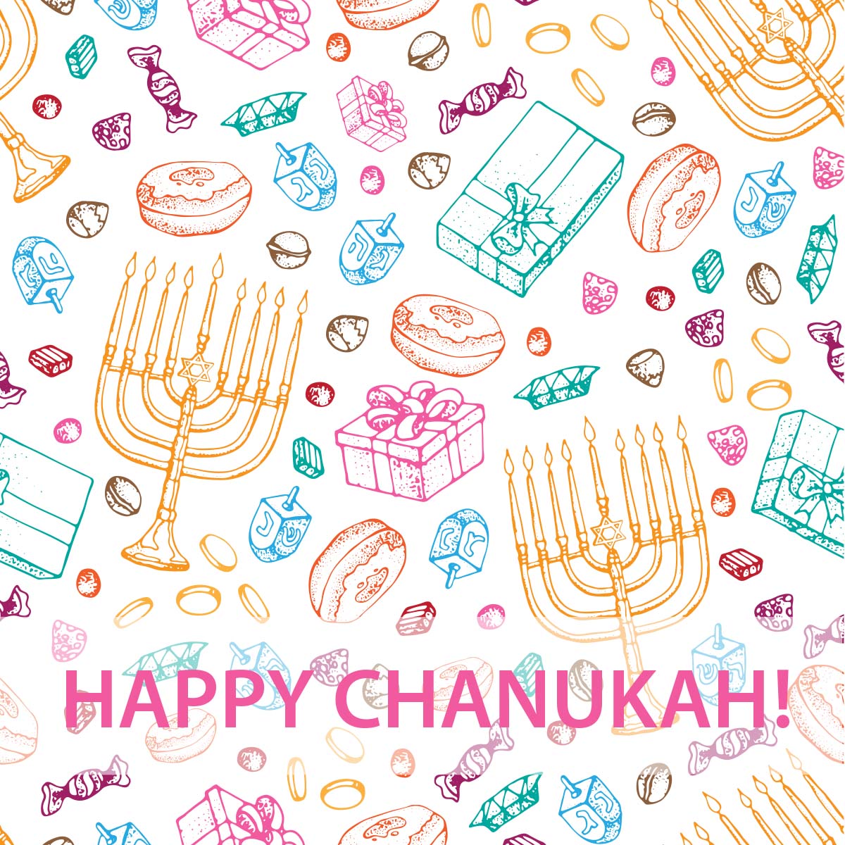 Chanukah Design Personalized Color Placemat