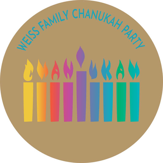 Colored Menorah Label or Tag (More Color Options Available)