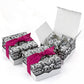 Black and White Damask with Hot Pink Ribbon Wedding Bridal Shower Favor Boxes-lot of 9