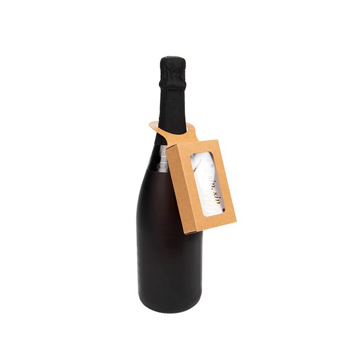 Luxury Gold Circles on Black Wine Bottle Hanger