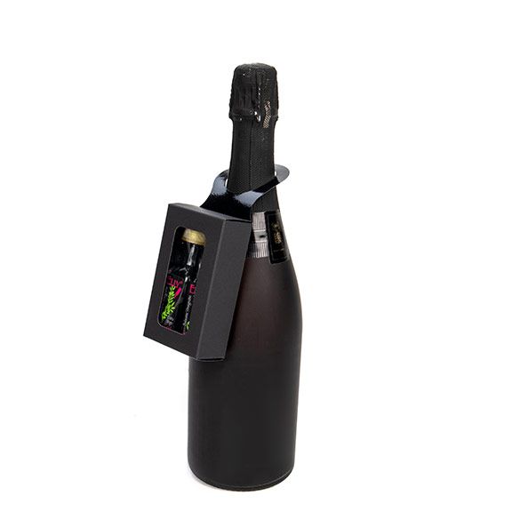 Purple and Gold Circular Brushstroke Design Wine Bottle Hanger