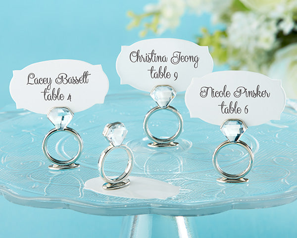 "With This Ring" Jeweled Place Card/Photo Holder (Set of 6)