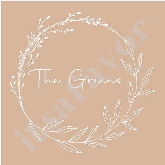 Wreath Design Kraft Label or Tag (Configure in color of your choice.)